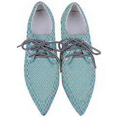 Diagonal Turquoise Plaids Pointed Oxford Shoes by ConteMonfrey