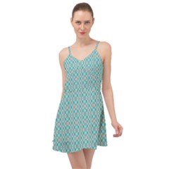 Diagonal Turquoise Plaids Summer Time Chiffon Dress by ConteMonfrey