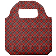 Red Diagonal Plaids Foldable Grocery Recycle Bag by ConteMonfrey