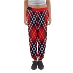 Black, Red, White Diagonal Plaids Women s Jogger Sweatpants by ConteMonfrey