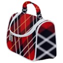 Black, red, white diagonal plaids Satchel Handbag View1