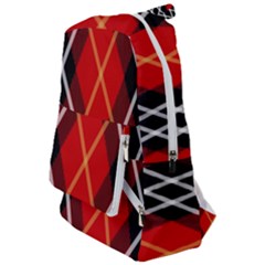 Black, Red, White Diagonal Plaids Travelers  Backpack by ConteMonfrey