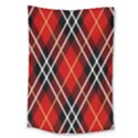 Black, red, white diagonal plaids Large Tapestry View1