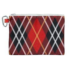 Black, Red, White Diagonal Plaids Canvas Cosmetic Bag (xl) by ConteMonfrey