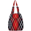 Black, red, white diagonal plaids Center Zip Backpack View1