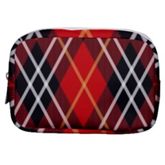 Black, Red, White Diagonal Plaids Make Up Pouch (small) by ConteMonfrey