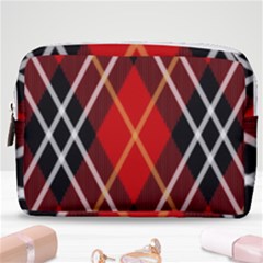 Black, Red, White Diagonal Plaids Make Up Pouch (medium) by ConteMonfrey