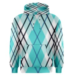 Ice Blue Diagonal Plaids Men s Core Hoodie by ConteMonfrey