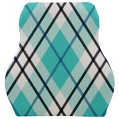 Ice Blue Diagonal Plaids Car Seat Velour Cushion  by ConteMonfrey