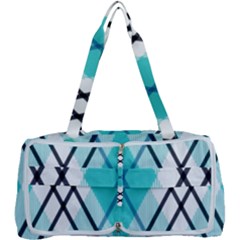 Ice Blue Diagonal Plaids Multi Function Bag by ConteMonfrey