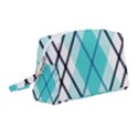 Ice blue diagonal plaids Wristlet Pouch Bag (Medium) View1