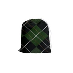 Modern Green Plaid Drawstring Pouch (small) by ConteMonfrey