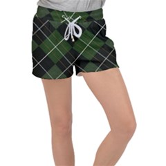 Modern Green Plaid Velour Lounge Shorts by ConteMonfrey