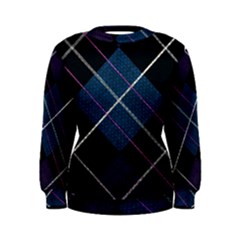 Modern Blue Plaid Women s Sweatshirt by ConteMonfrey