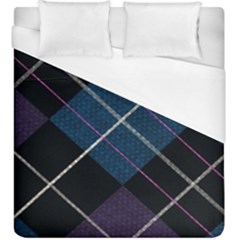 Modern Blue Plaid Duvet Cover (king Size) by ConteMonfrey