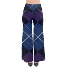 Modern Blue Plaid So Vintage Palazzo Pants by ConteMonfrey