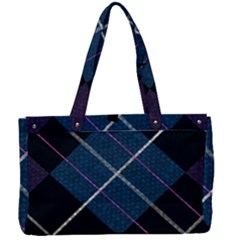 Modern Blue Plaid Canvas Work Bag by ConteMonfrey