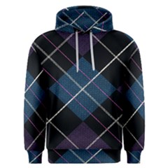 Modern Blue Plaid Men s Overhead Hoodie by ConteMonfrey