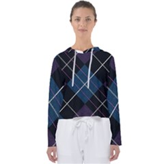 Modern Blue Plaid Women s Slouchy Sweat by ConteMonfrey