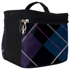 Modern Blue Plaid Make Up Travel Bag (big) by ConteMonfrey