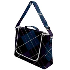 Modern Blue Plaid Box Up Messenger Bag by ConteMonfrey