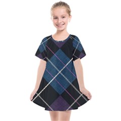 Modern Blue Plaid Kids  Smock Dress by ConteMonfrey