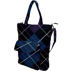 Modern Blue Plaid Shoulder Tote Bag by ConteMonfrey