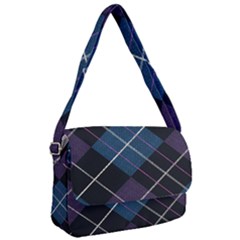 Modern Blue Plaid Courier Bag by ConteMonfrey