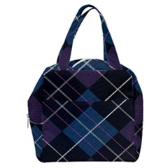 Modern Blue Plaid Boxy Hand Bag by ConteMonfrey