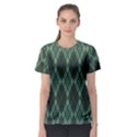 Dark Green Multi Colors Plaid  Women s Sport Mesh Tee View1