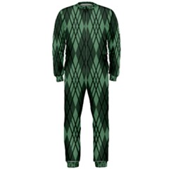 Dark Green Multi Colors Plaid  Onepiece Jumpsuit (men) by ConteMonfrey