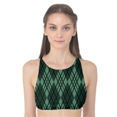 Dark Green Multi Colors Plaid  Tank Bikini Top by ConteMonfrey