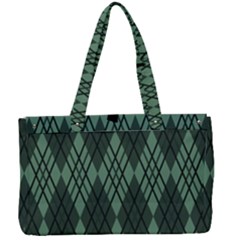 Dark Green Multi Colors Plaid  Canvas Work Bag by ConteMonfrey