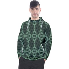 Dark Green Multi Colors Plaid  Men s Pullover Hoodie by ConteMonfrey