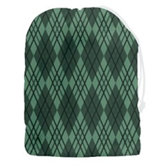 Dark Green Multi Colors Plaid  Drawstring Pouch (3xl) by ConteMonfrey