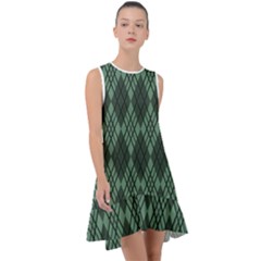 Dark Green Multi Colors Plaid  Frill Swing Dress by ConteMonfrey