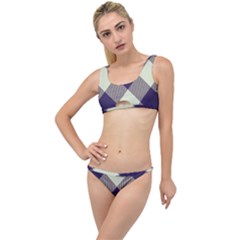 Dark Blue And White Diagonal Plaids The Little Details Bikini Set by ConteMonfrey