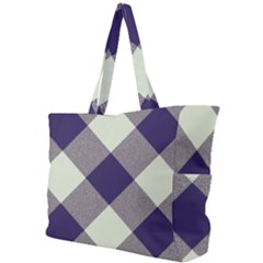 Dark Blue And White Diagonal Plaids Simple Shoulder Bag by ConteMonfrey