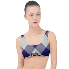 Dark Blue And White Diagonal Plaids The Little Details Bikini Top by ConteMonfrey