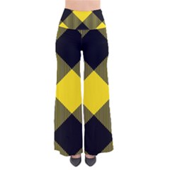 Dark Yellow Diagonal Plaids So Vintage Palazzo Pants by ConteMonfrey