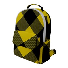 Dark Yellow Diagonal Plaids Flap Pocket Backpack (large) by ConteMonfrey