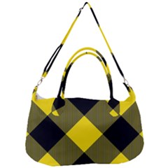 Dark Yellow Diagonal Plaids Removal Strap Handbag by ConteMonfrey