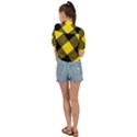 Dark Yellow diagonal plaids Tie Front Shirt  View2