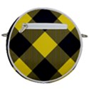 Dark Yellow diagonal plaids Crossbody Circle Bag View2