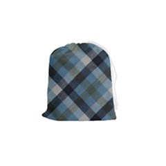 Black And Blue Iced Plaids  Drawstring Pouch (small) by ConteMonfrey