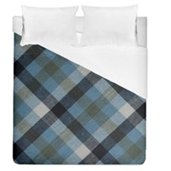 Black And Blue Iced Plaids  Duvet Cover (queen Size) by ConteMonfrey