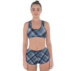 Black And Blue Iced Plaids  Racerback Boyleg Bikini Set by ConteMonfrey