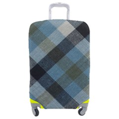 Black And Blue Iced Plaids  Luggage Cover (medium) by ConteMonfrey