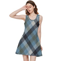 Black And Blue Iced Plaids  Inside Out Racerback Dress by ConteMonfrey