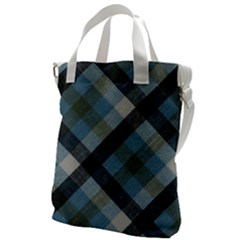 Black And Blue Iced Plaids  Canvas Messenger Bag by ConteMonfrey